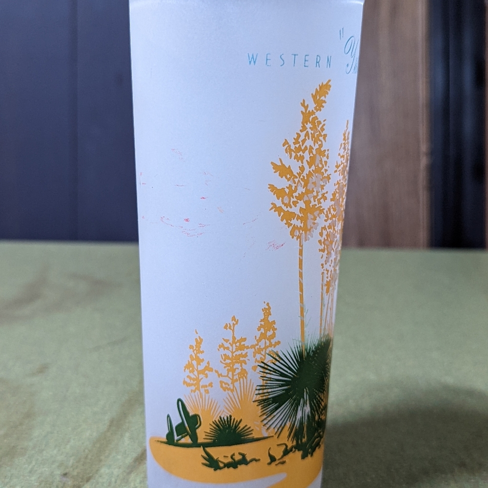 Vintage Western Yucca Cactus Blakely Oil Glass